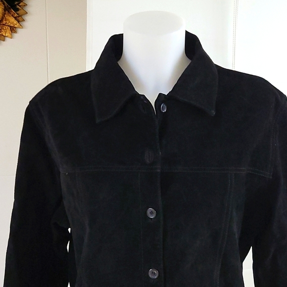 Black Suede Shirt Jacket Size Large AMI - Picture 2 of 6